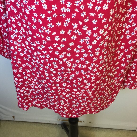 Vince Camuto Blouse Top 2X Womans Plus Pink White Floral Off The Shoulder Ruffle - Picture 12 of 14